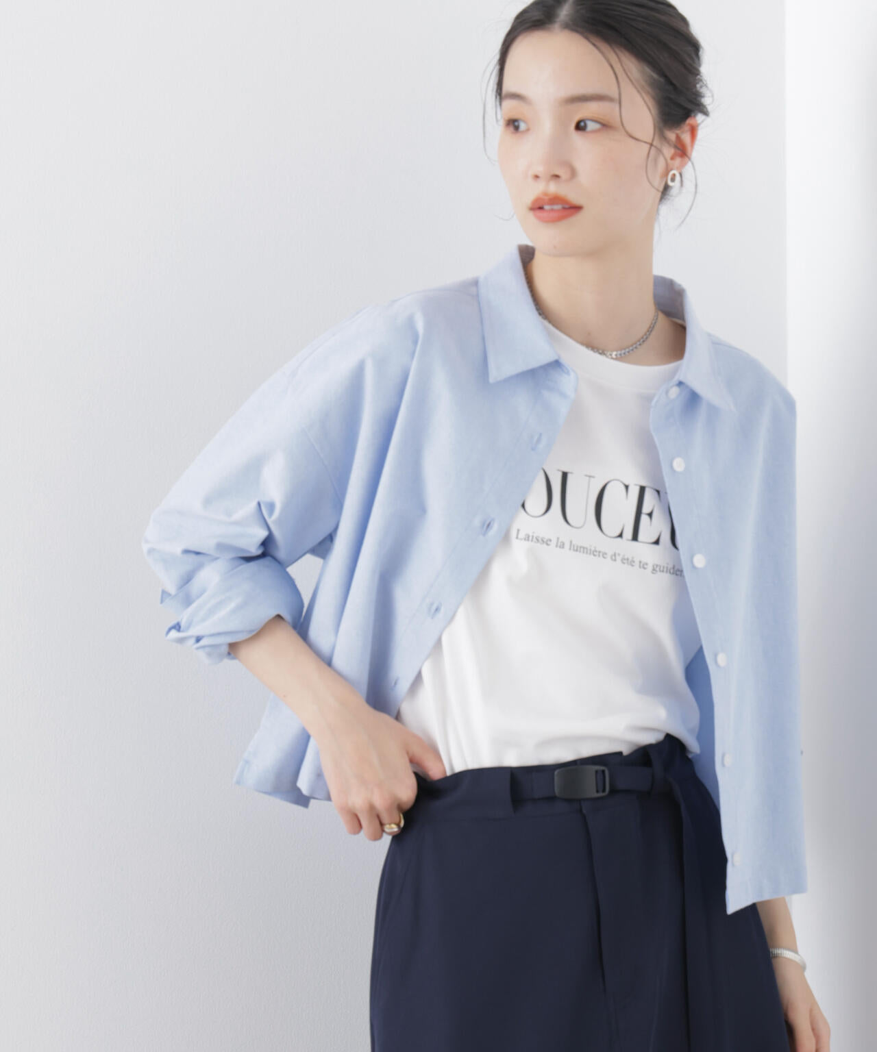 オックスクロップドシャツ