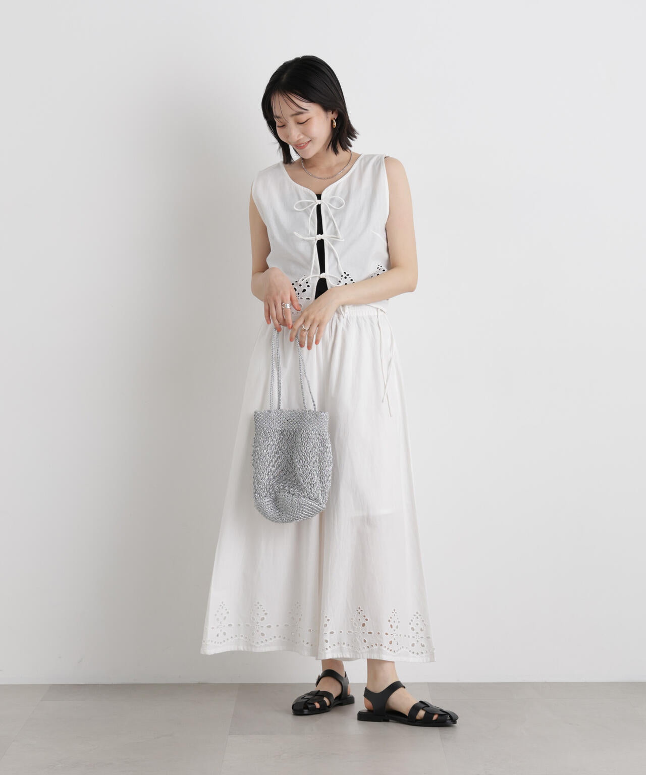 made in INDIA カットワークエンブロイダリージレ(セットアップ可)