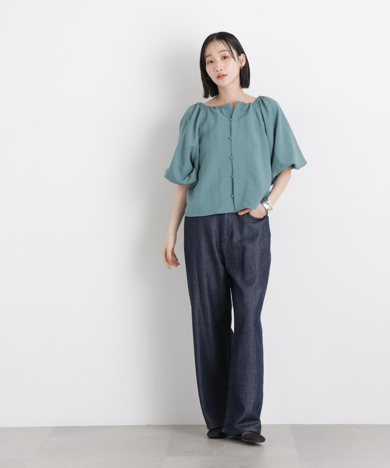 タンブラーブッチャー前後2wayボリュームスリーブブラウス(セットアップ可)