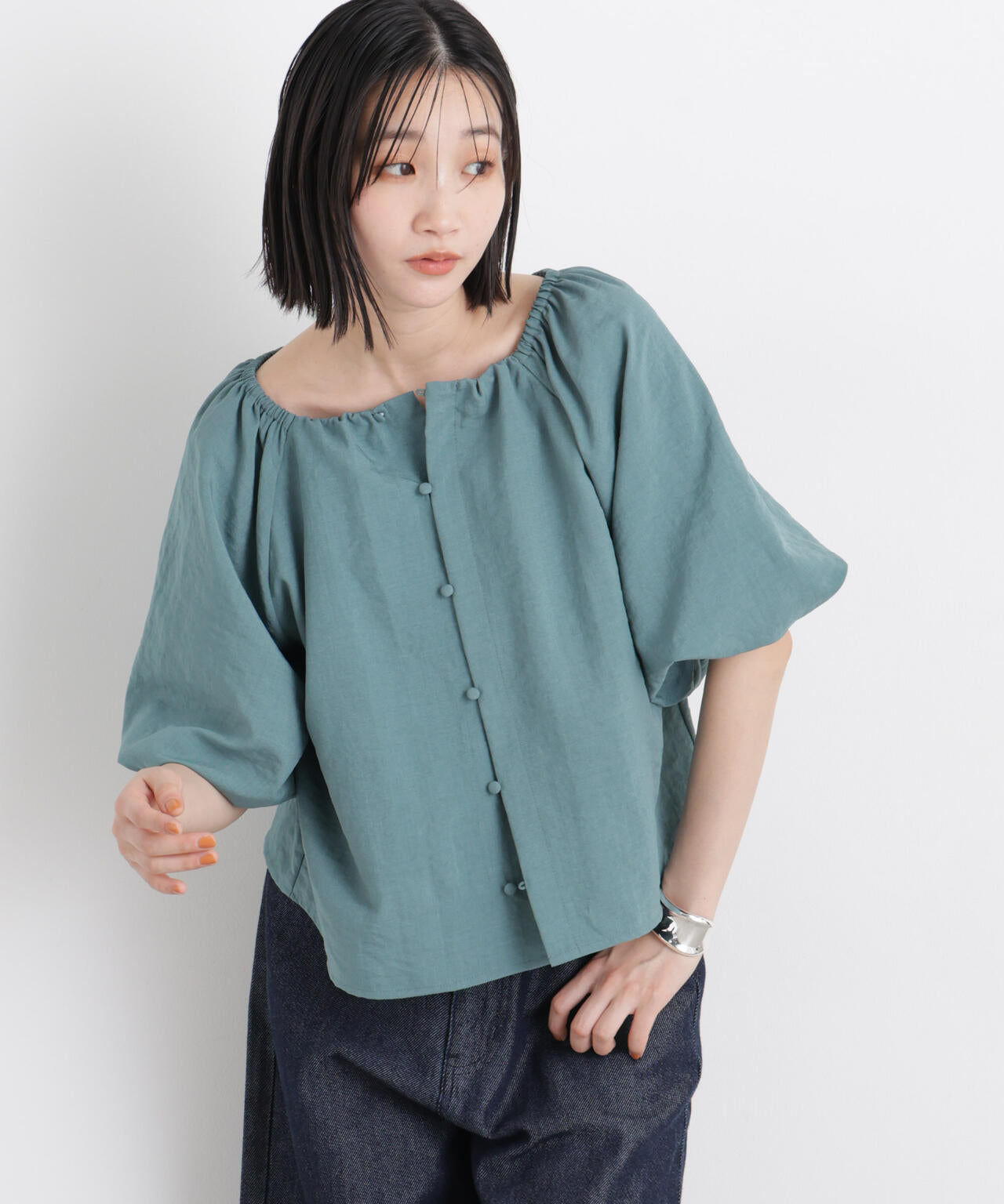 タンブラーブッチャー前後2wayボリュームスリーブブラウス(セットアップ可)