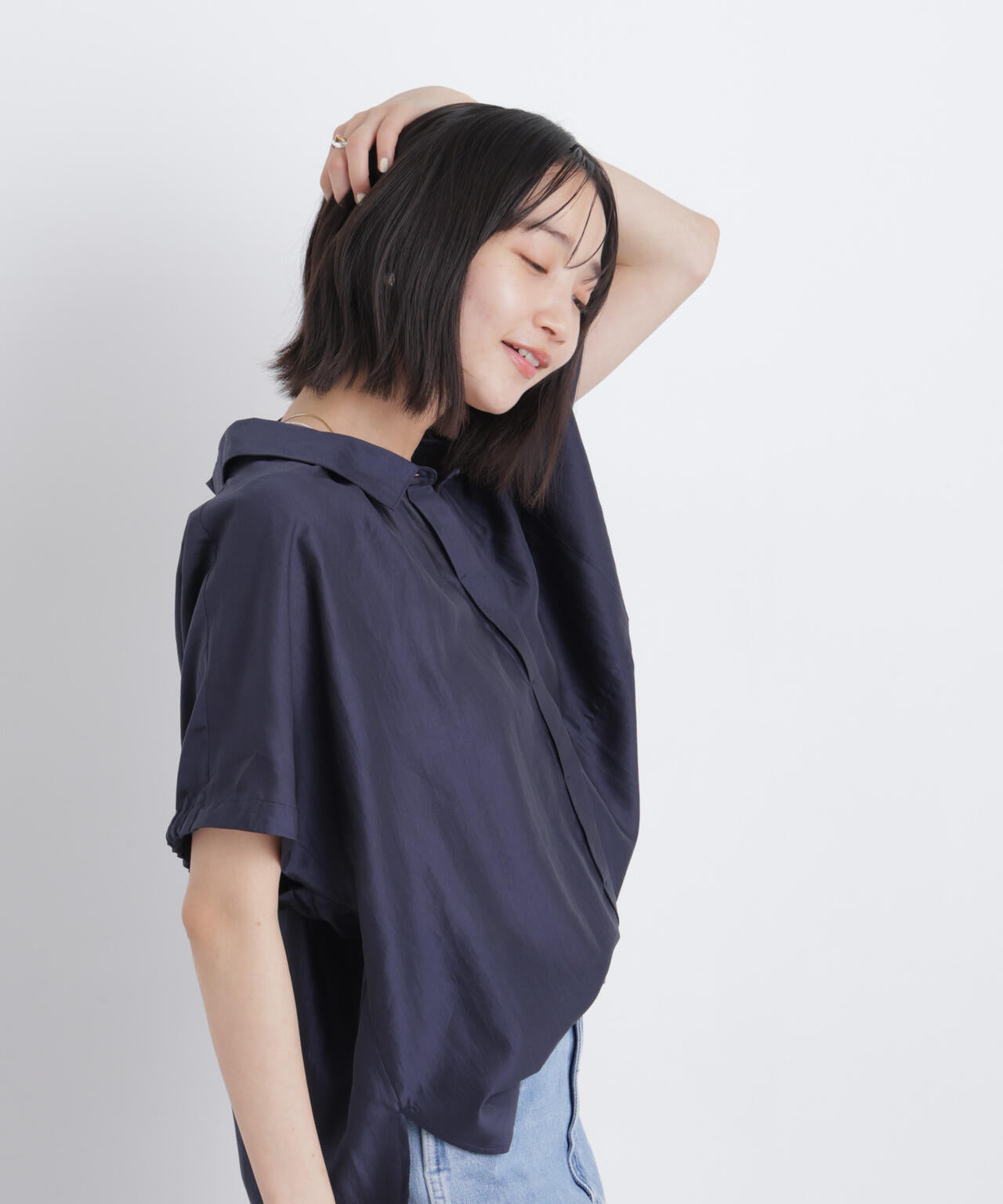 ソフトシアードルマン比翼ブラウス(セットアップ可)