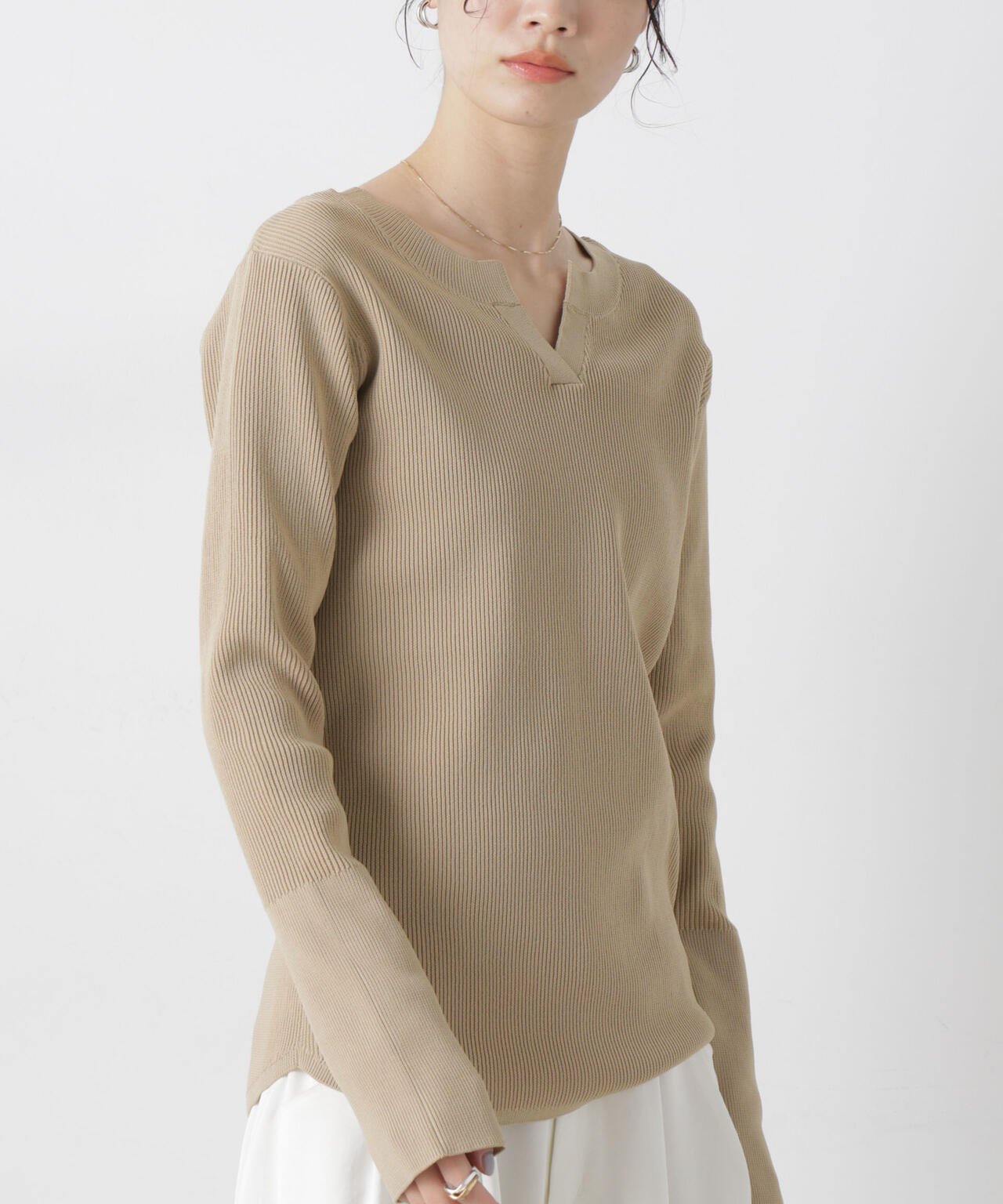 洗濯機洗い可スポンディッシュニット前後2wayトップス