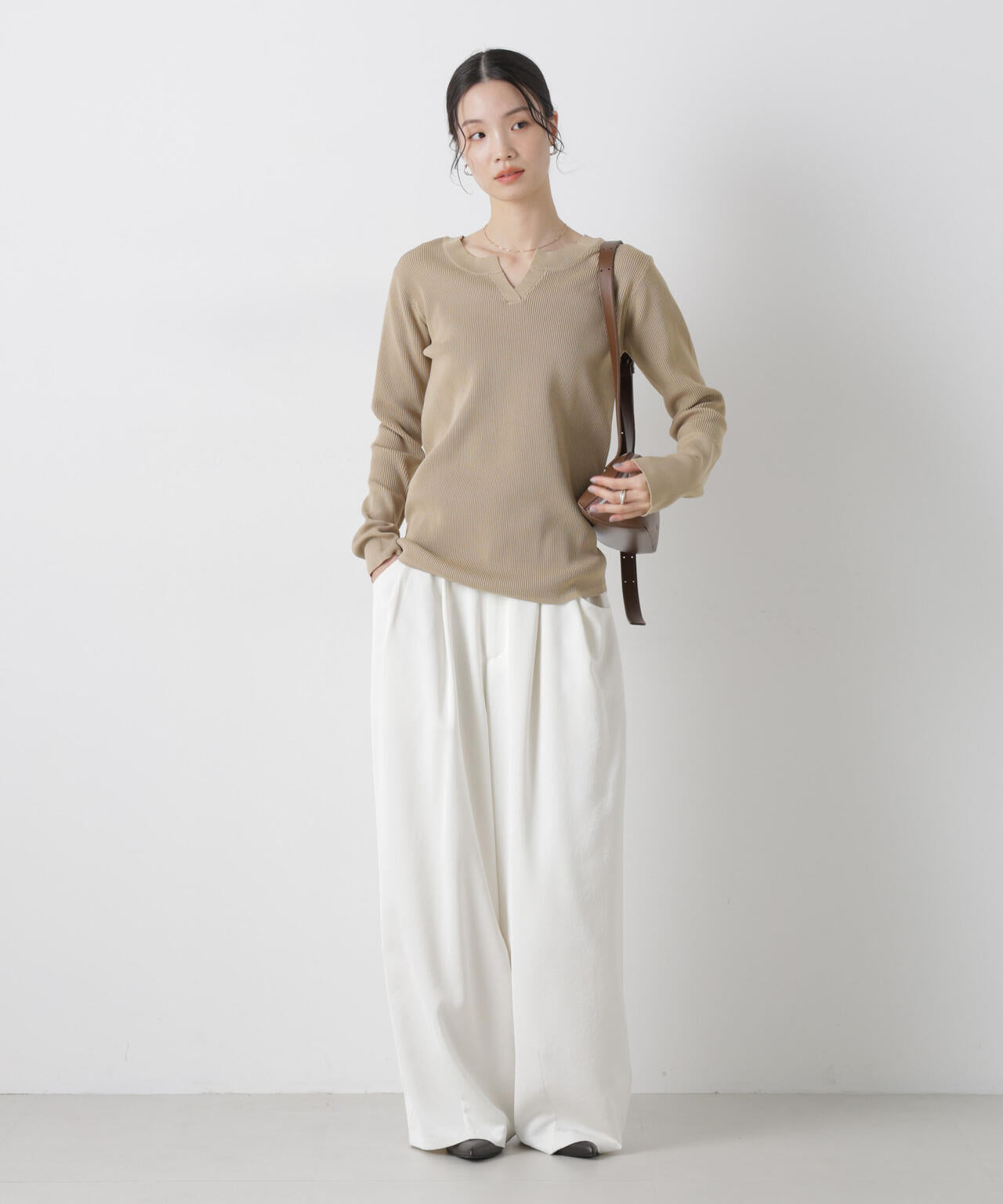 洗濯機洗い可スポンディッシュニット前後2wayトップス