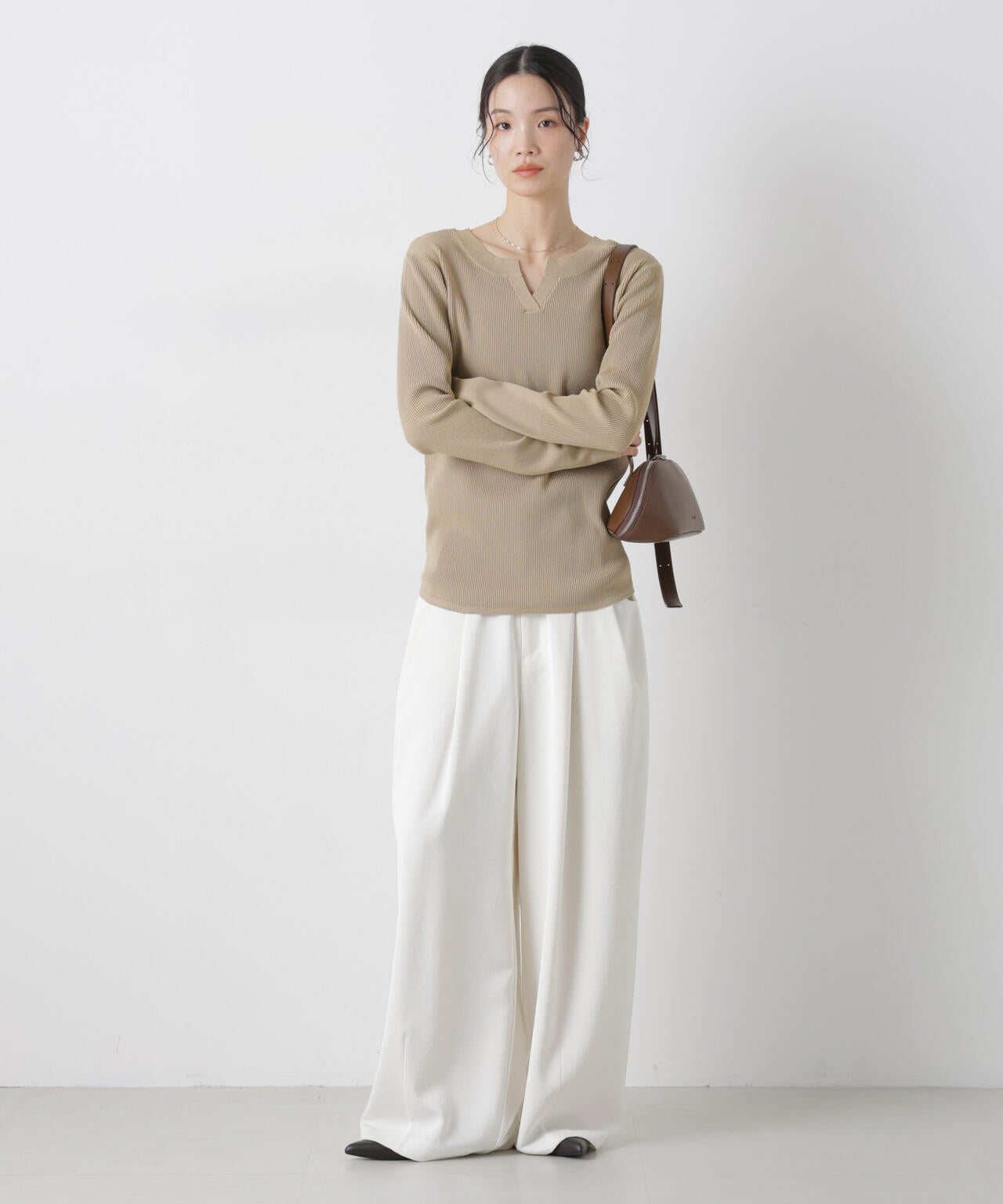 洗濯機洗い可スポンディッシュニット前後2wayトップス