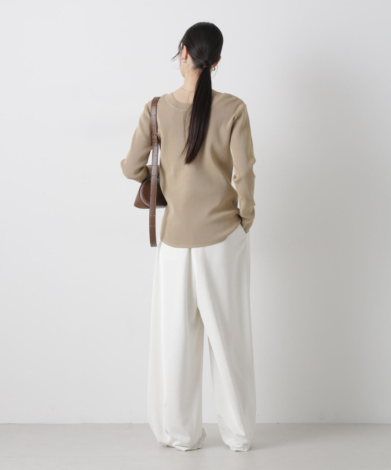 洗濯機洗い可スポンディッシュニット前後2wayトップス