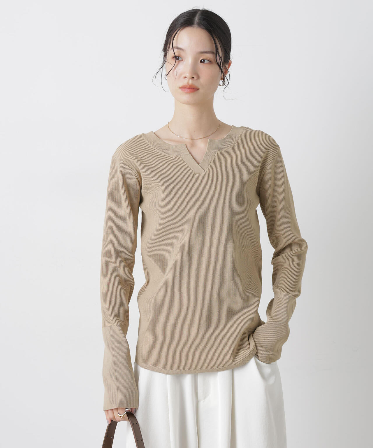 洗濯機洗い可スポンディッシュニット前後2wayトップス