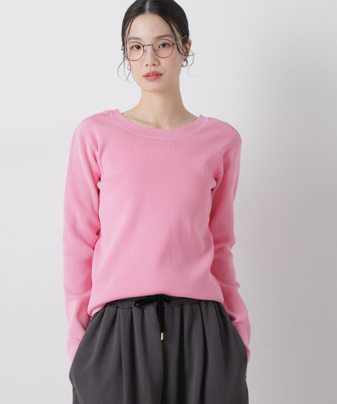 洗濯機洗い可スポンディッシュニット前後2wayトップス