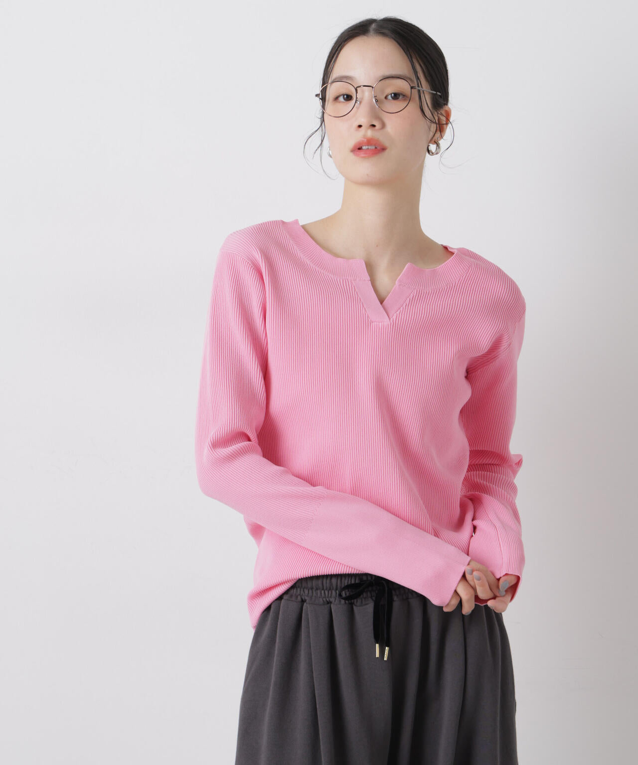 洗濯機洗い可スポンディッシュニット前後2wayトップス