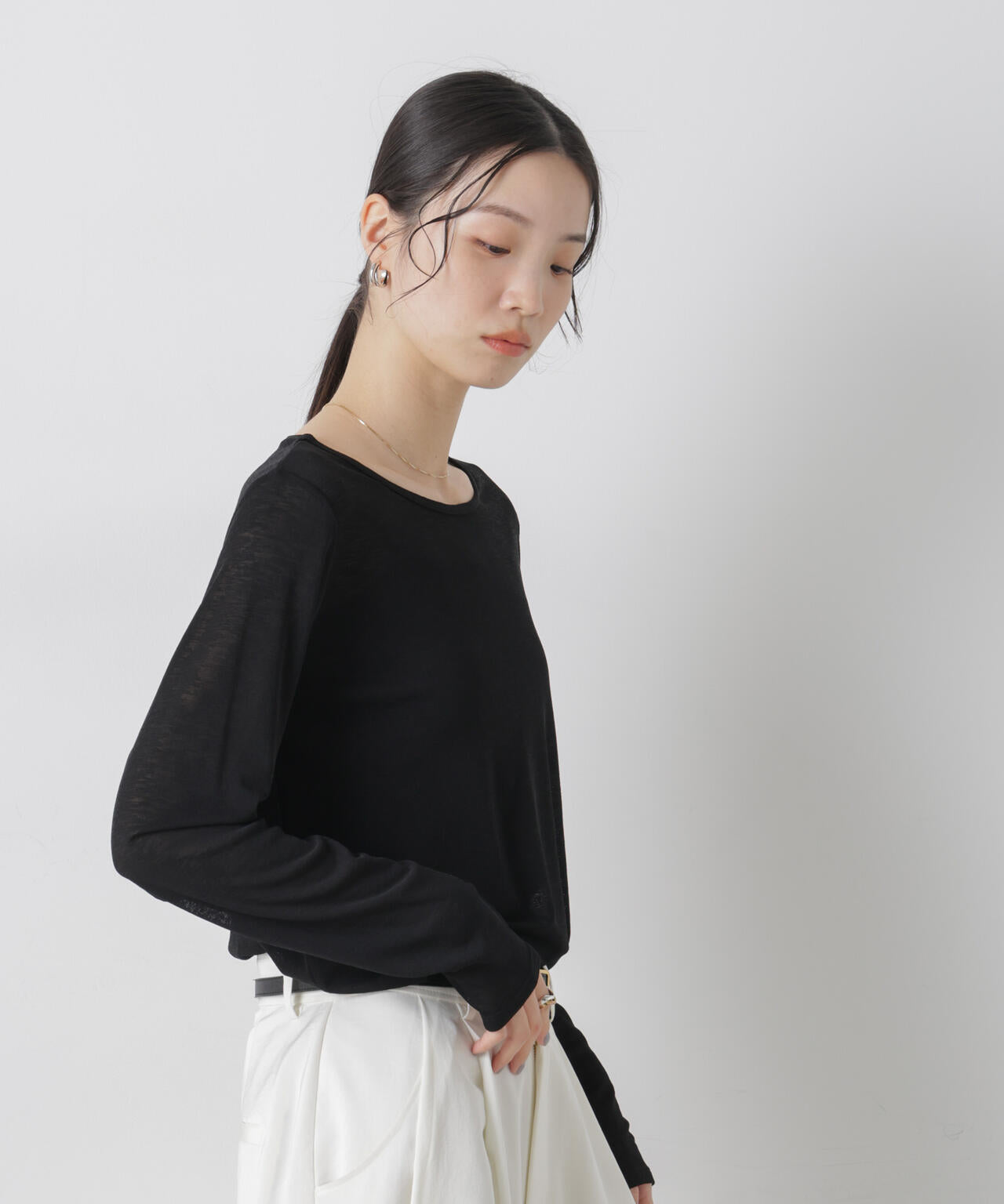 スラブシアーロングスリーブTシャツ