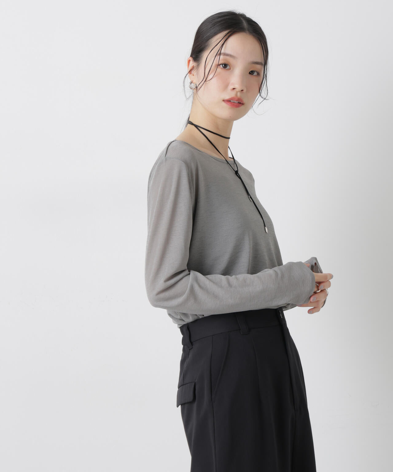 スラブシアーロングスリーブTシャツ