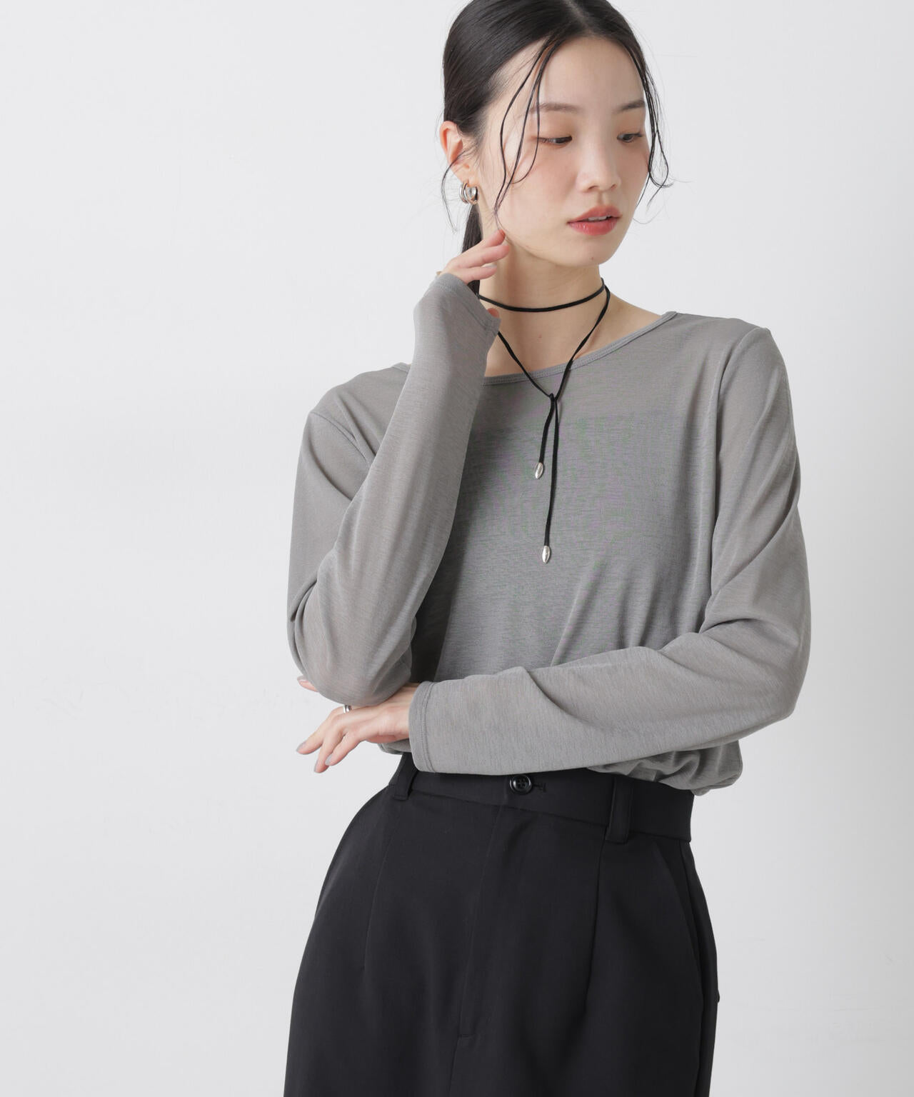 スラブシアーロングスリーブTシャツ