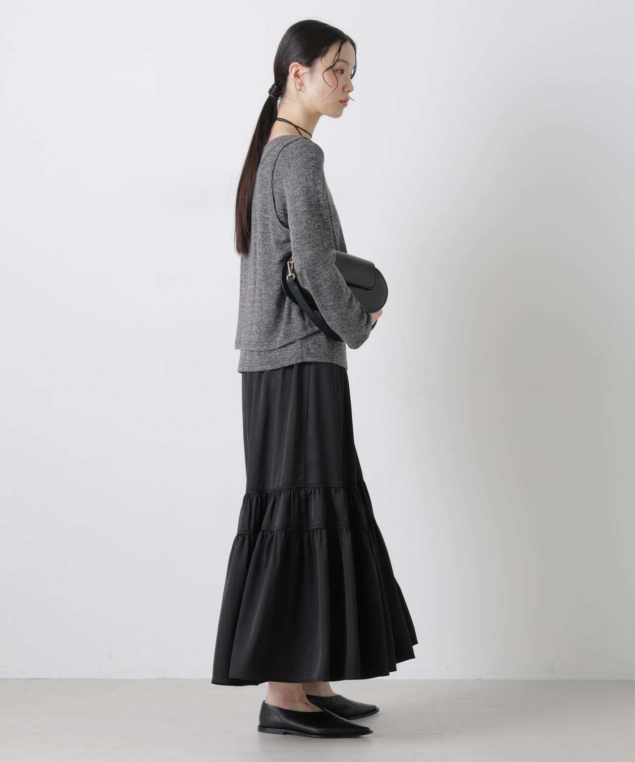 メランジカットレイヤードセットトップス