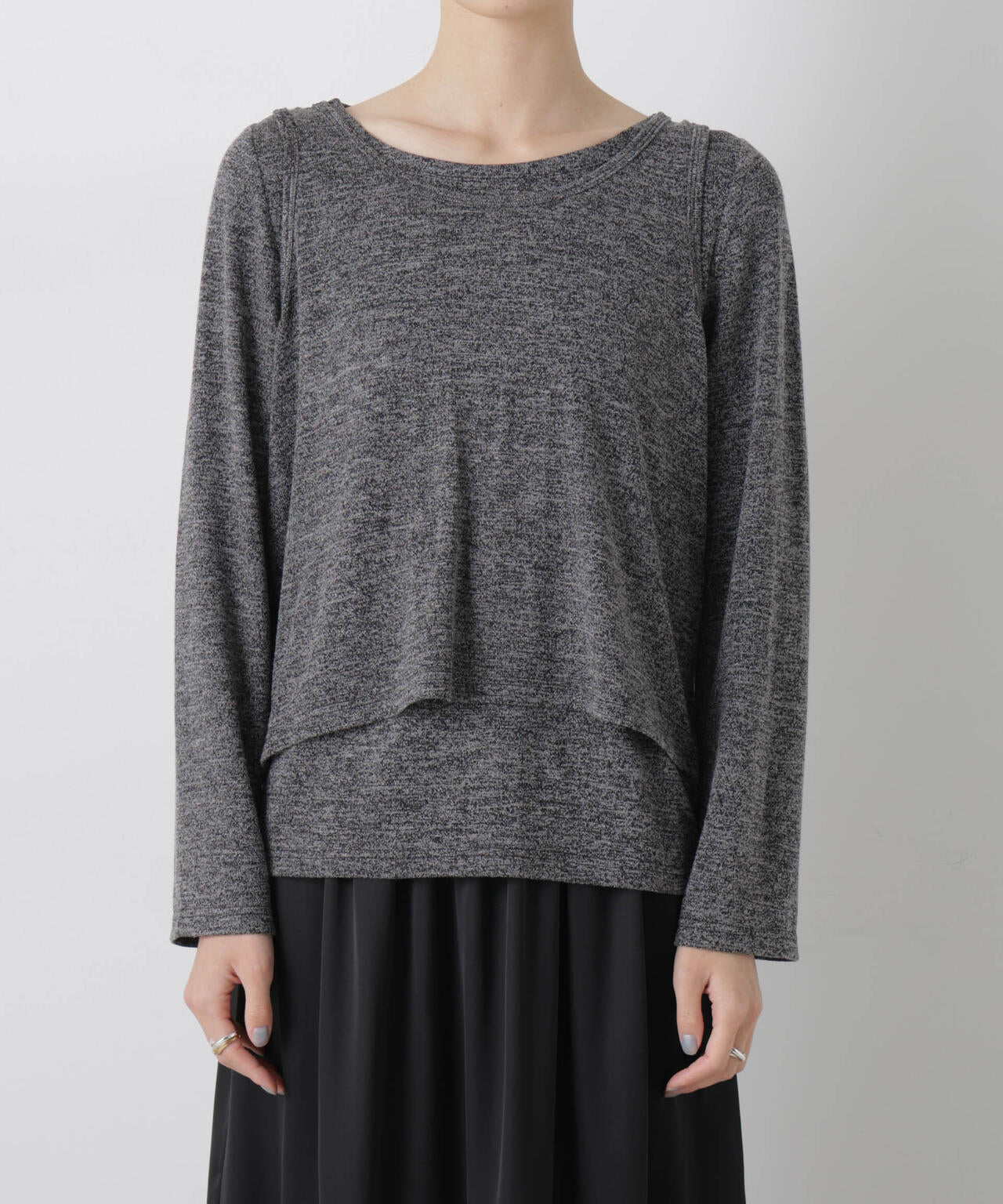 メランジカットレイヤードセットトップス