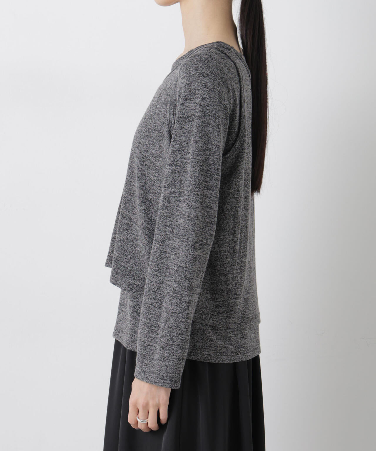 メランジカットレイヤードセットトップス