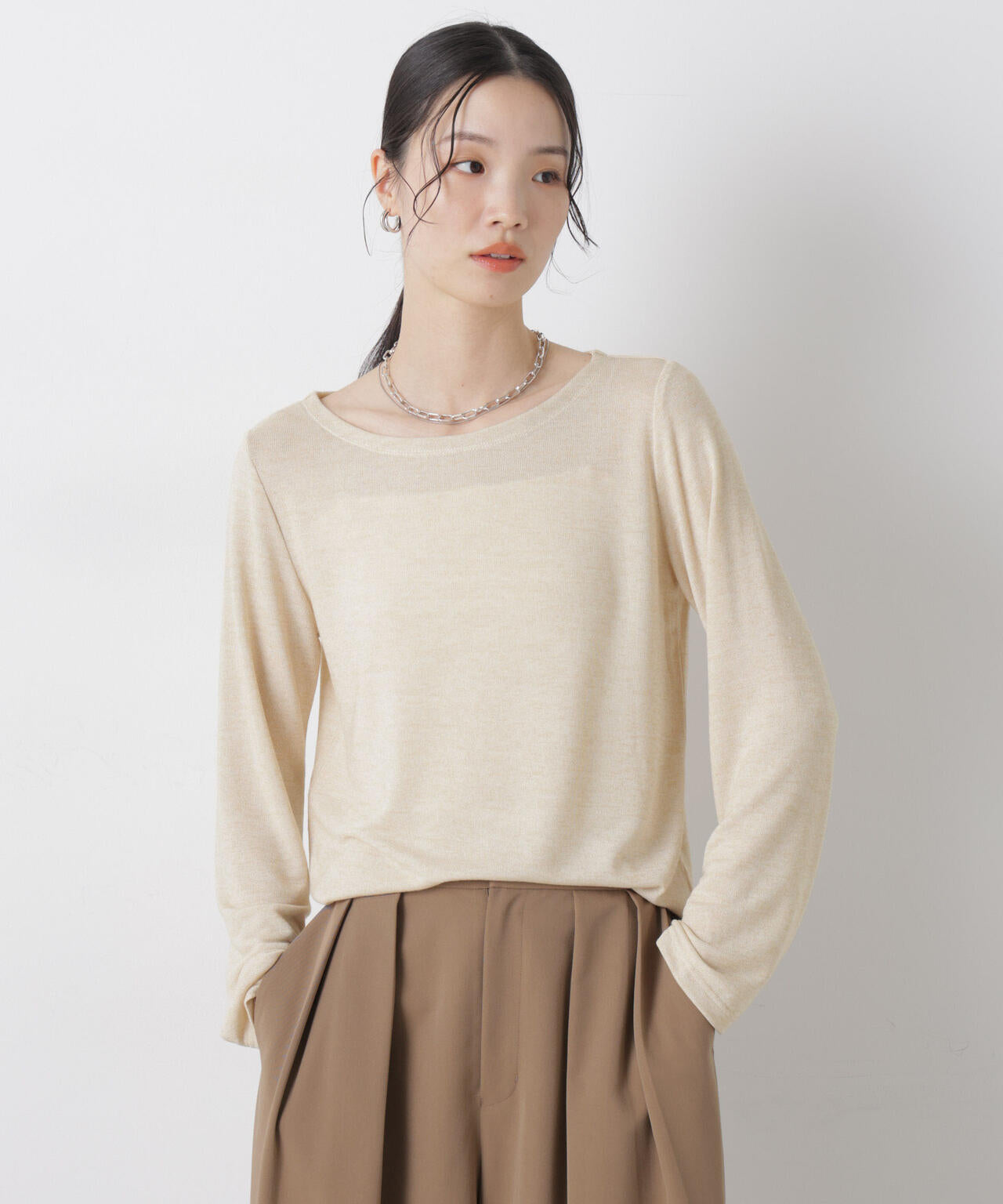 メランジカットレイヤードセットトップス