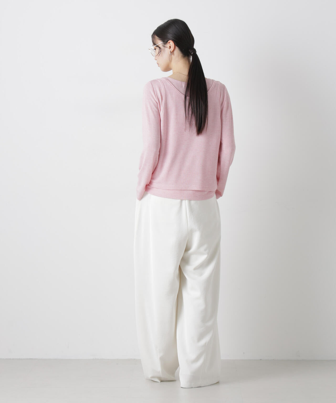 メランジカットレイヤードセットトップス