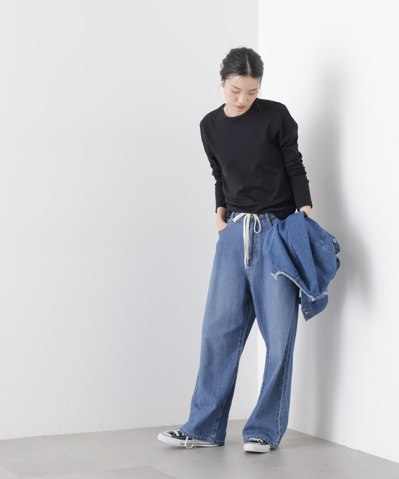 Repur加工 スムースシルケットロングスリーブトップス