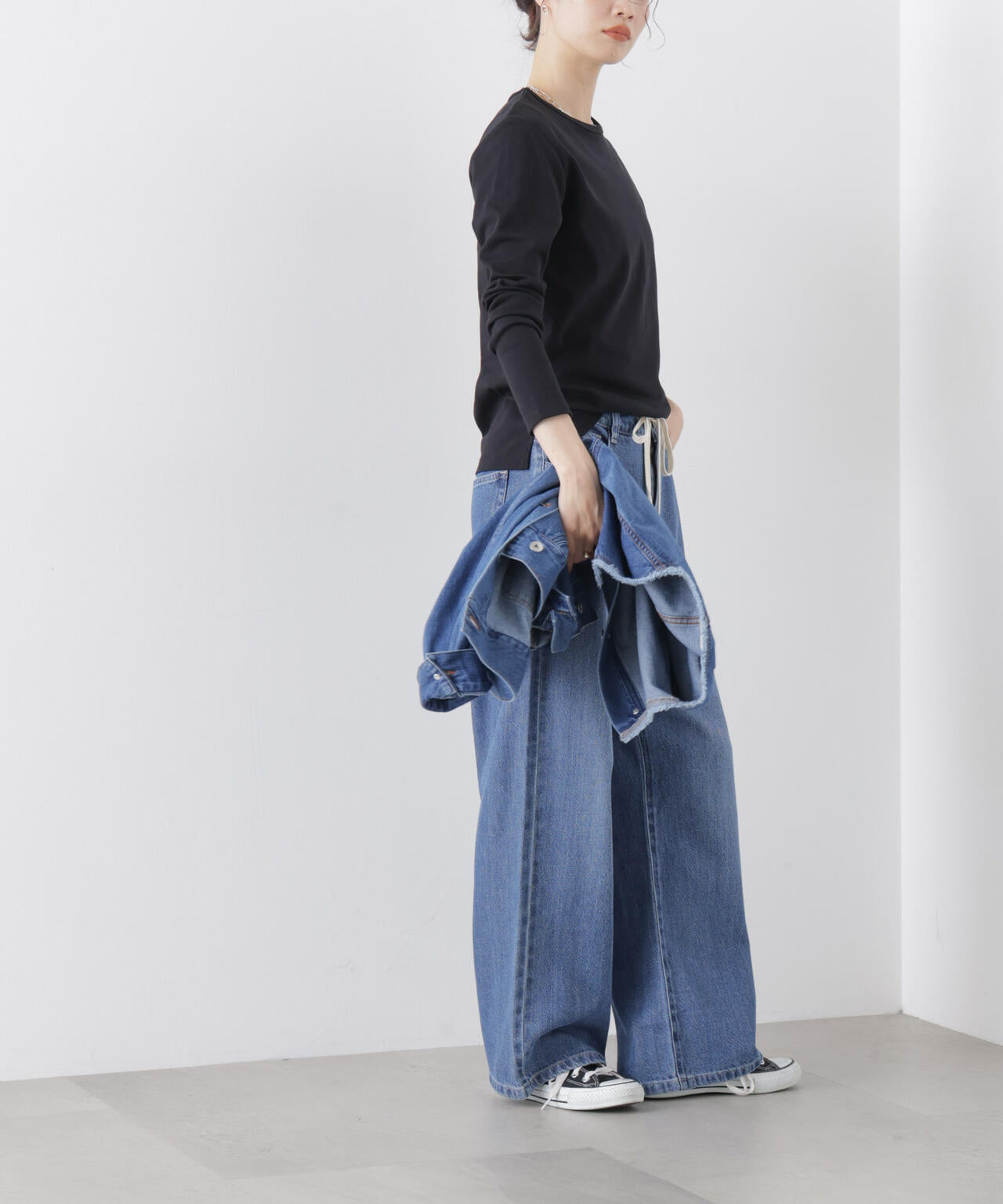 Repur加工 スムースシルケットロングスリーブトップス