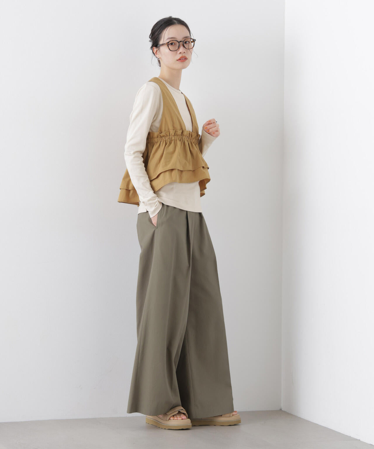 Repur加工 スムースシルケットロングスリーブトップス