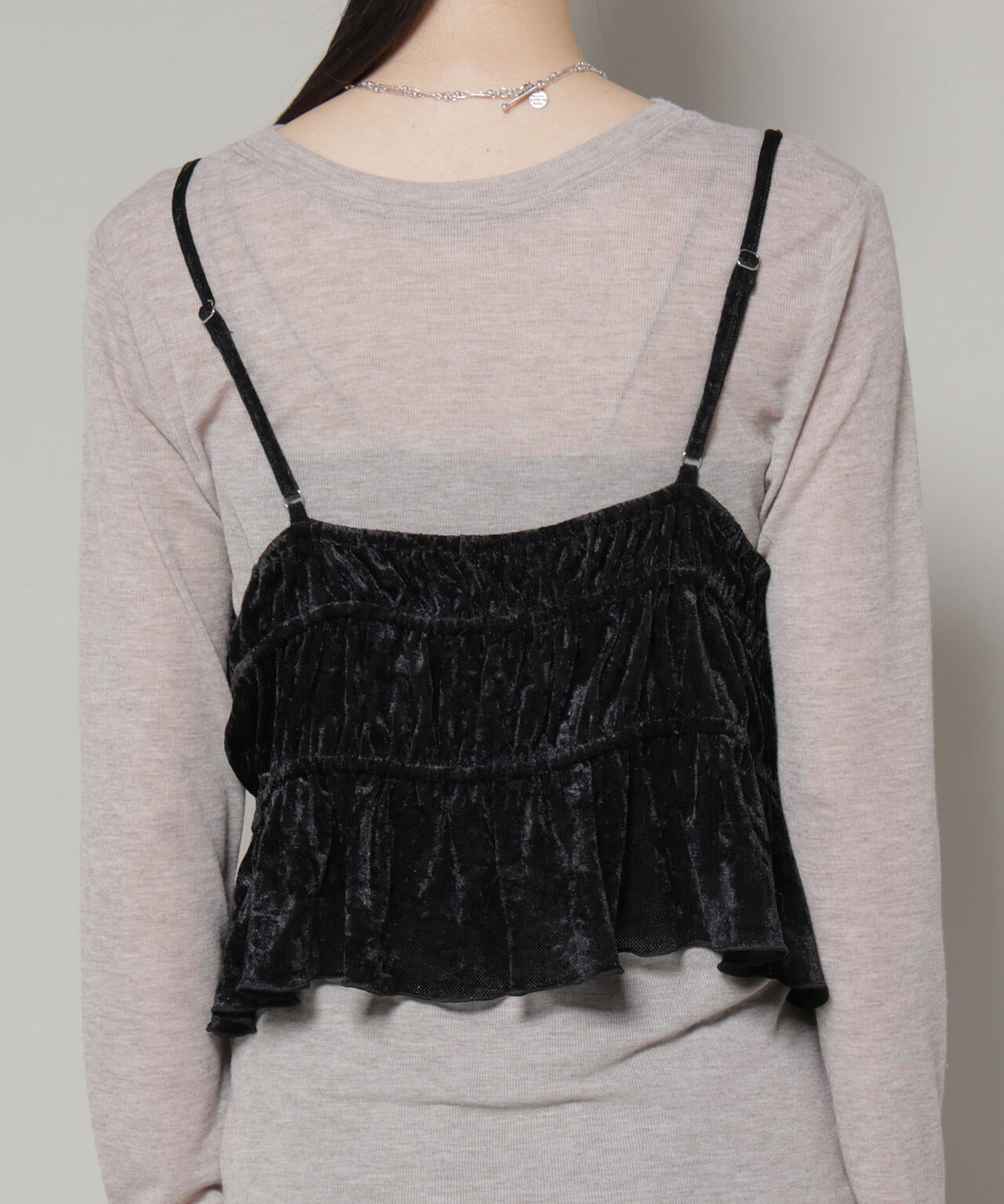 フロントリボンキャミソールビスチェ