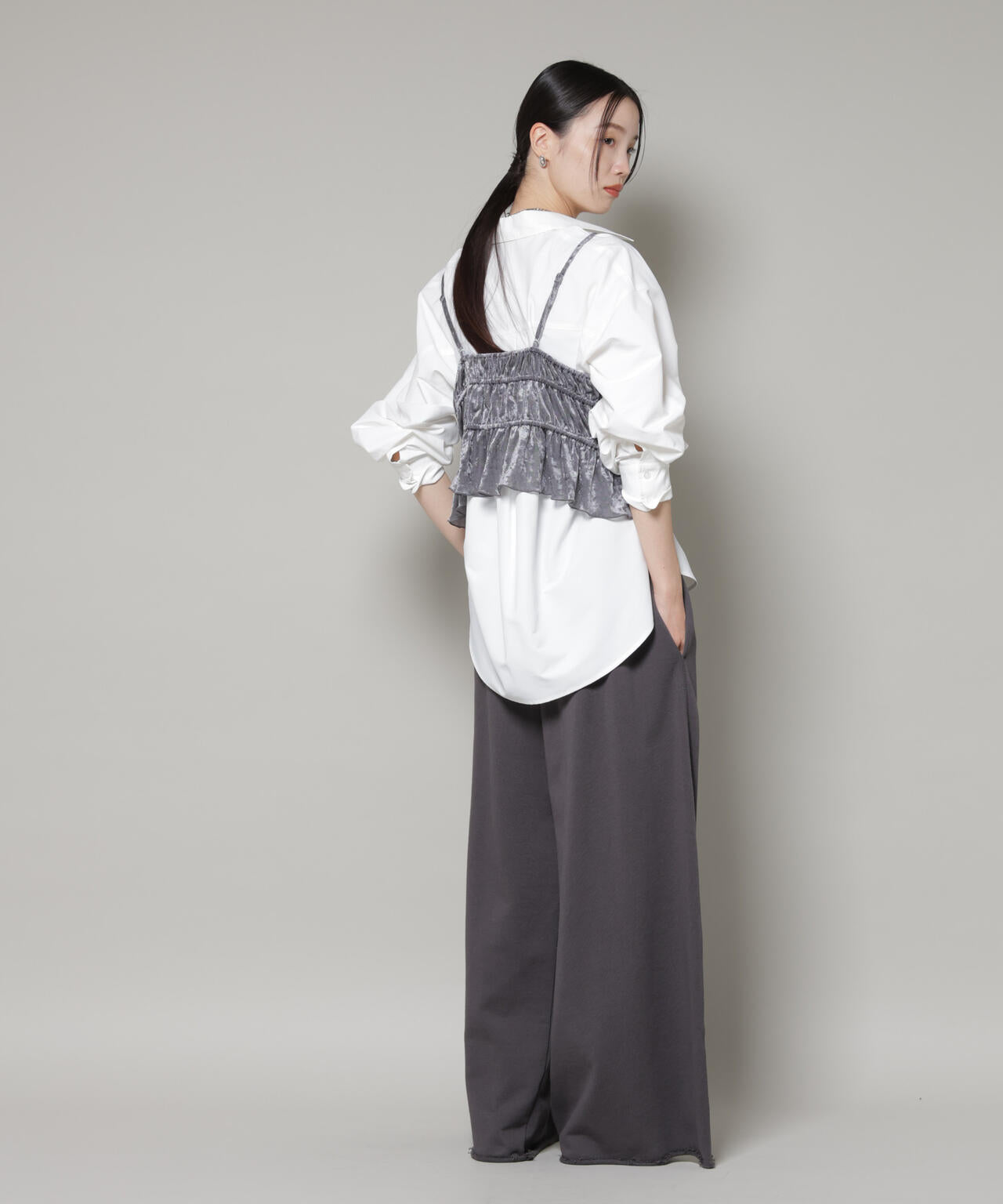 フロントリボンキャミソールビスチェ