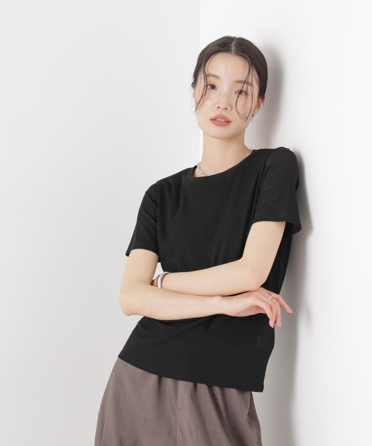 スラブシアー半袖Tシャツ