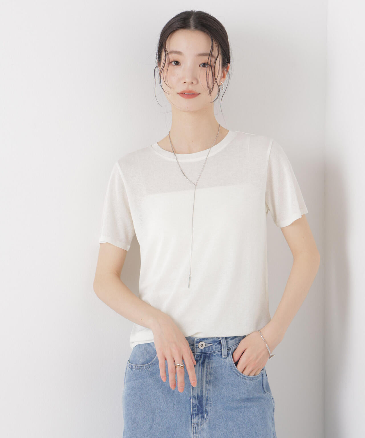 スラブシアー半袖Tシャツ