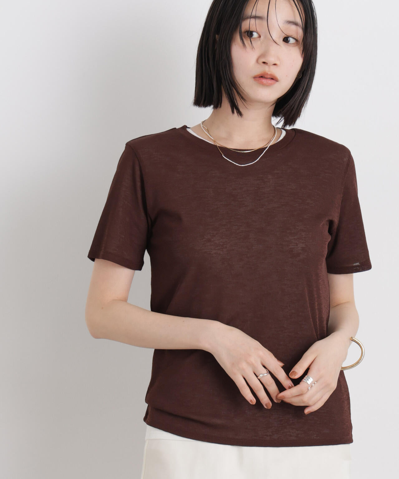 スラブシアー半袖Tシャツ
