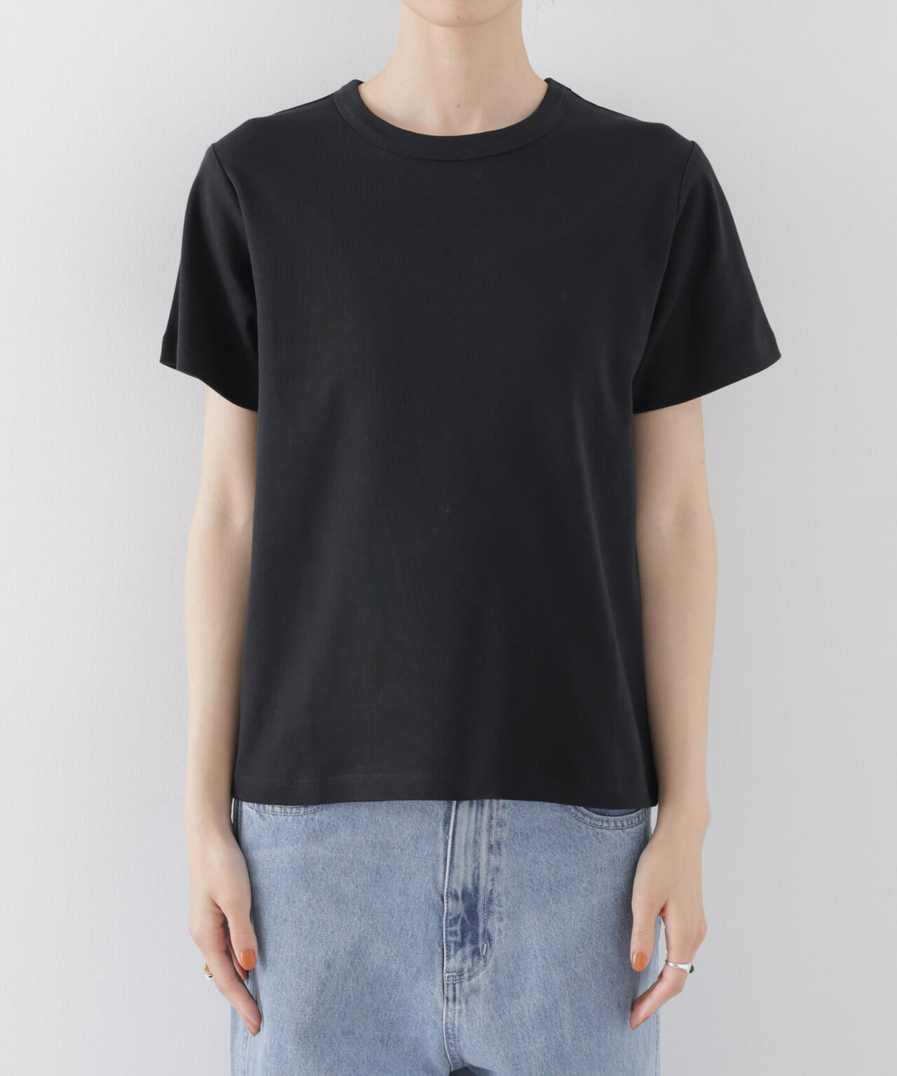 Repur加工 スムースシルケットクルーネックTシャツ