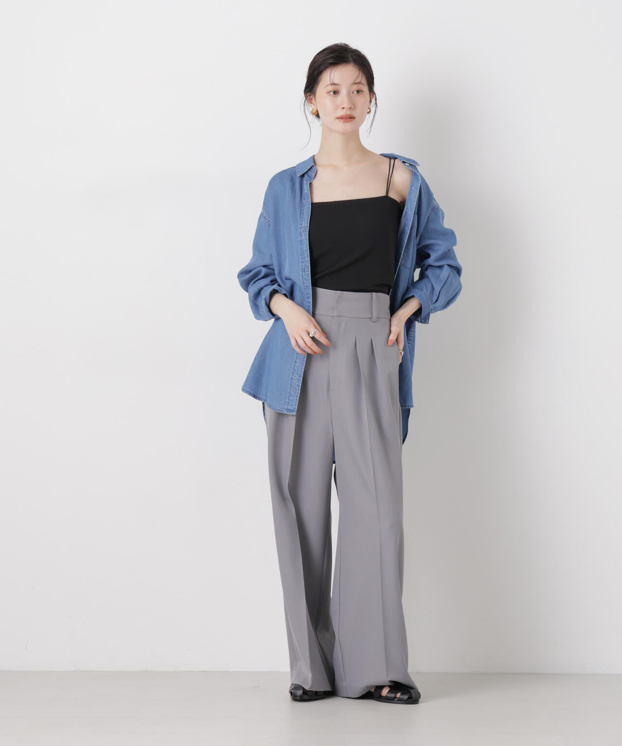 抗菌防臭リブカップ付きダブルストラップキャミソール