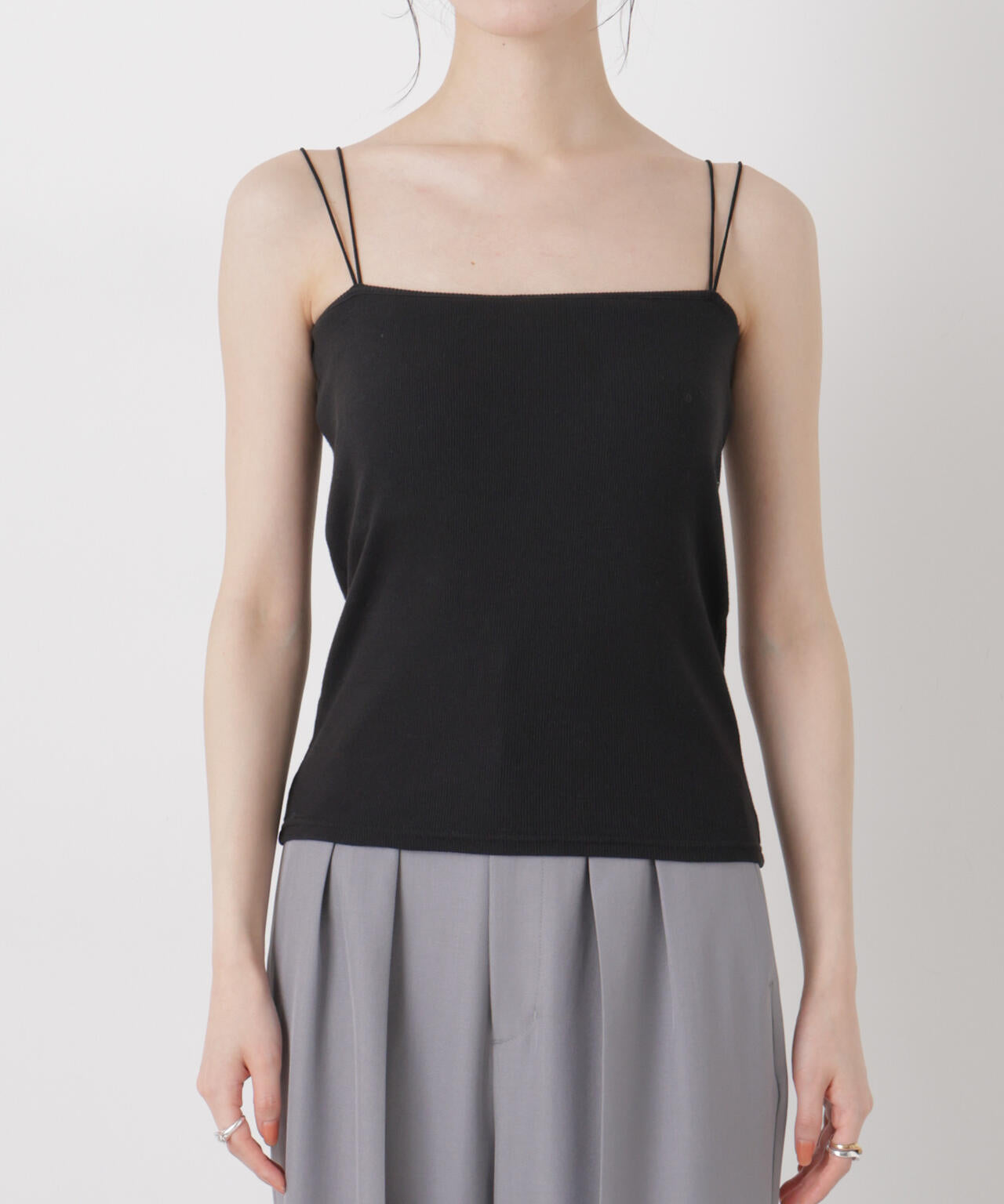 抗菌防臭リブカップ付きダブルストラップキャミソール