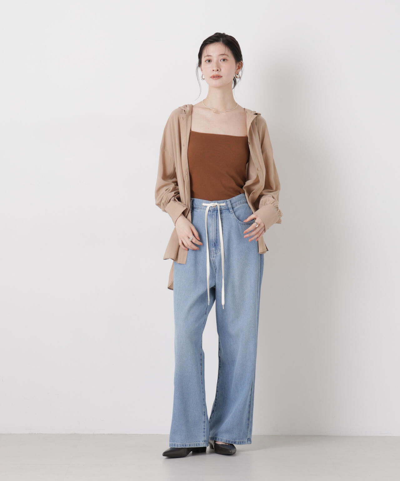 抗菌防臭リブカップ付きダブルストラップキャミソール