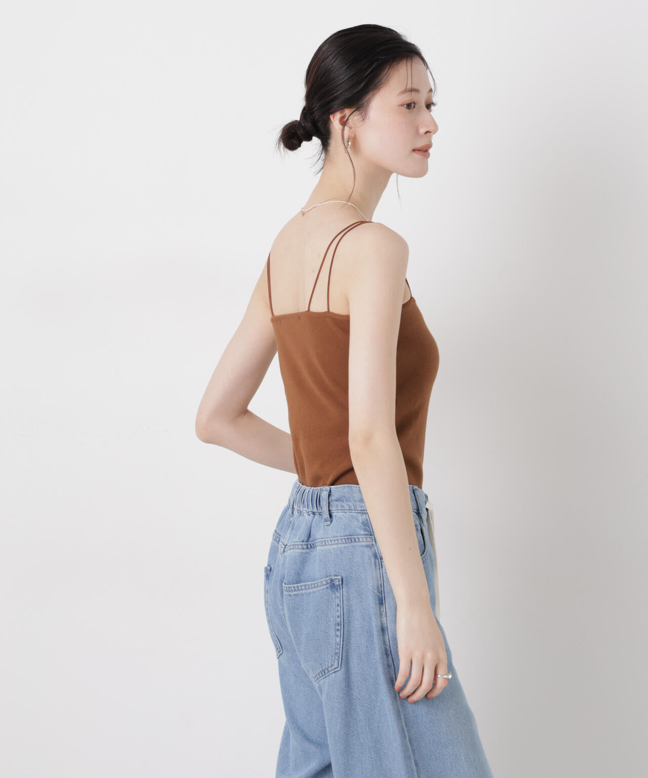 抗菌防臭リブカップ付きダブルストラップキャミソール