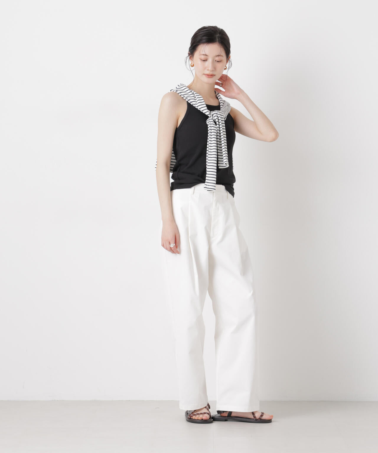 抗菌防臭リブカップ付きアメスリキャミ