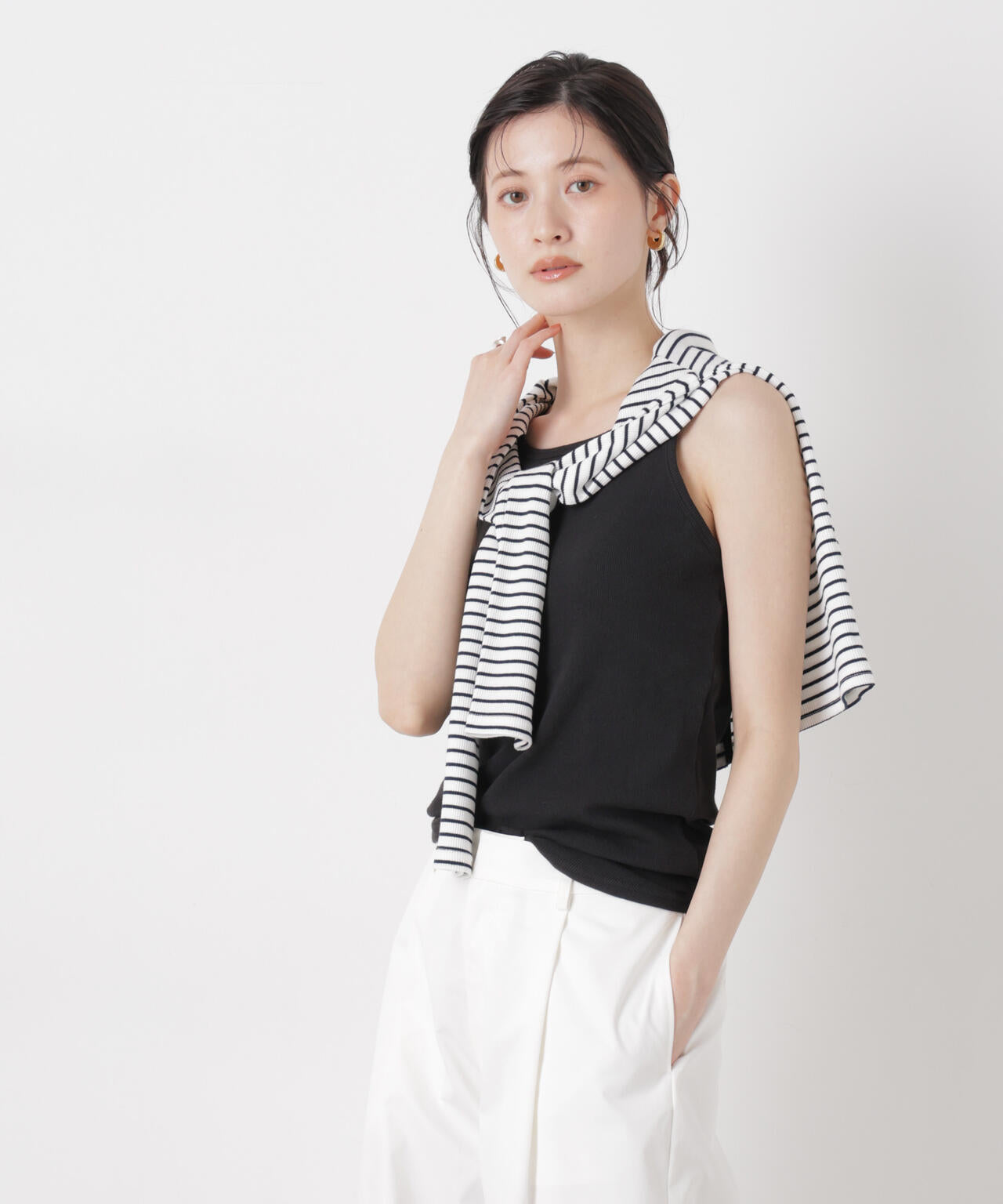 抗菌防臭リブカップ付きアメスリキャミ