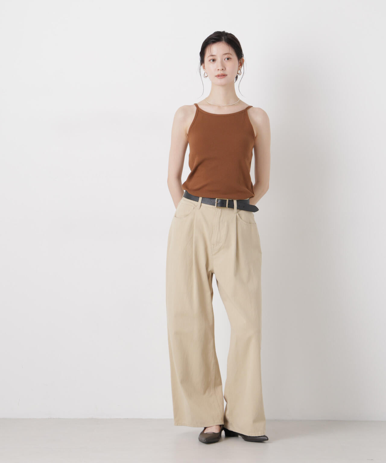 抗菌防臭リブカップ付きアメスリキャミ