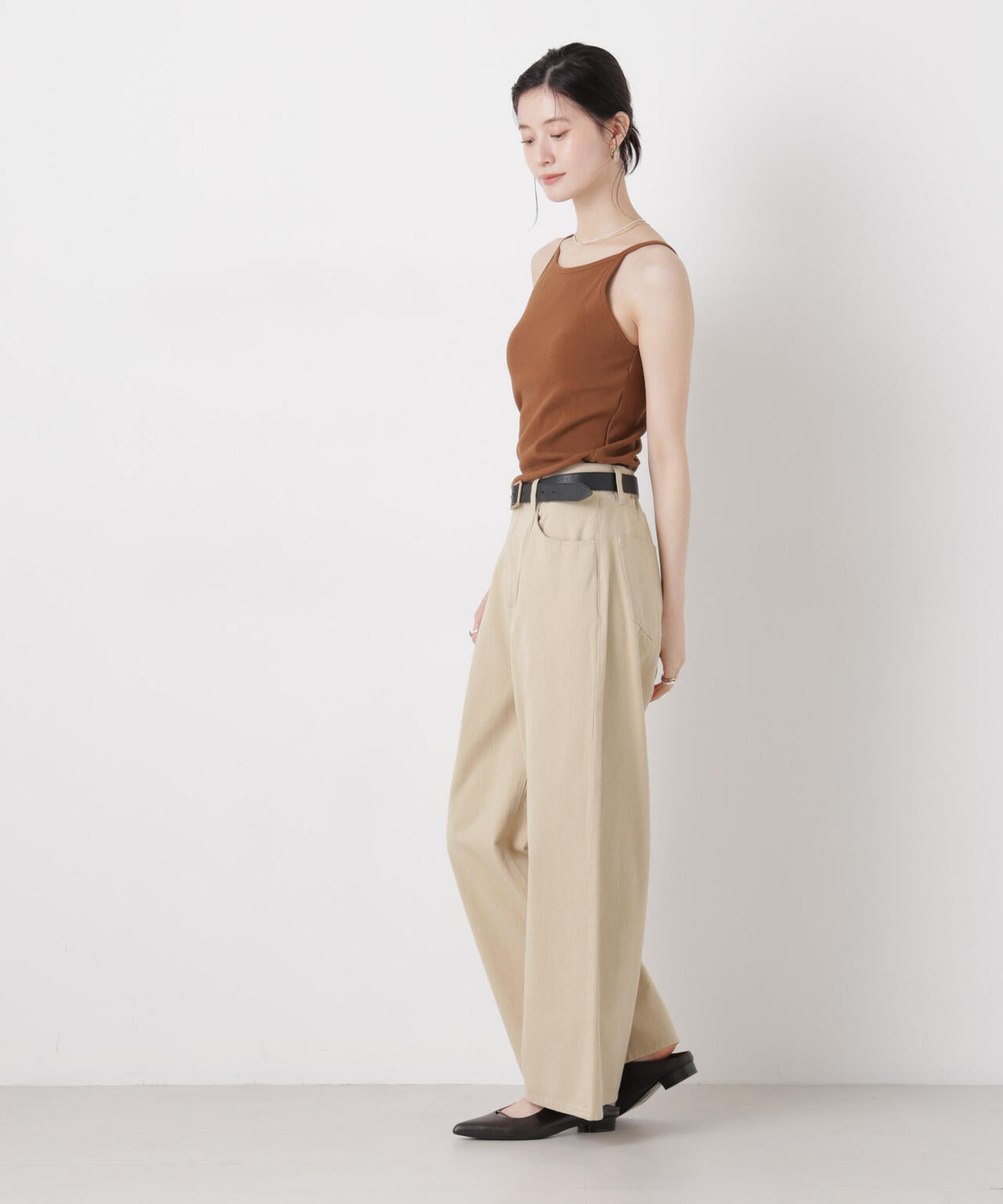 抗菌防臭リブカップ付きアメスリキャミ