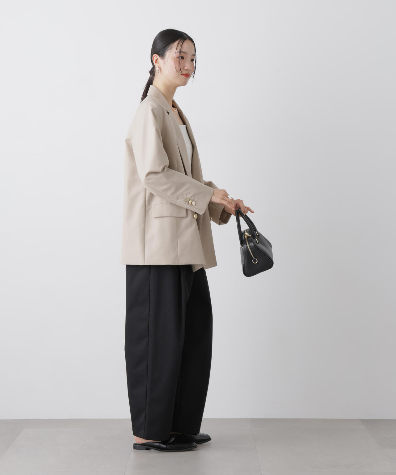 ツイルストレッチワンタックパンツ