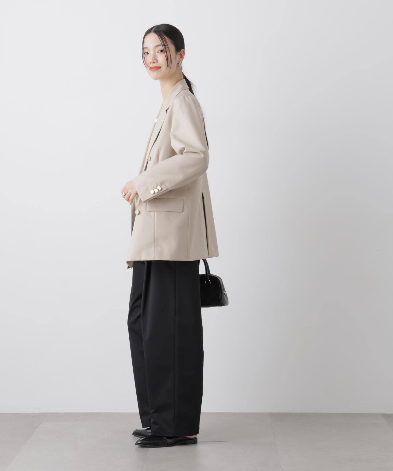 ツイルストレッチワンタックパンツ