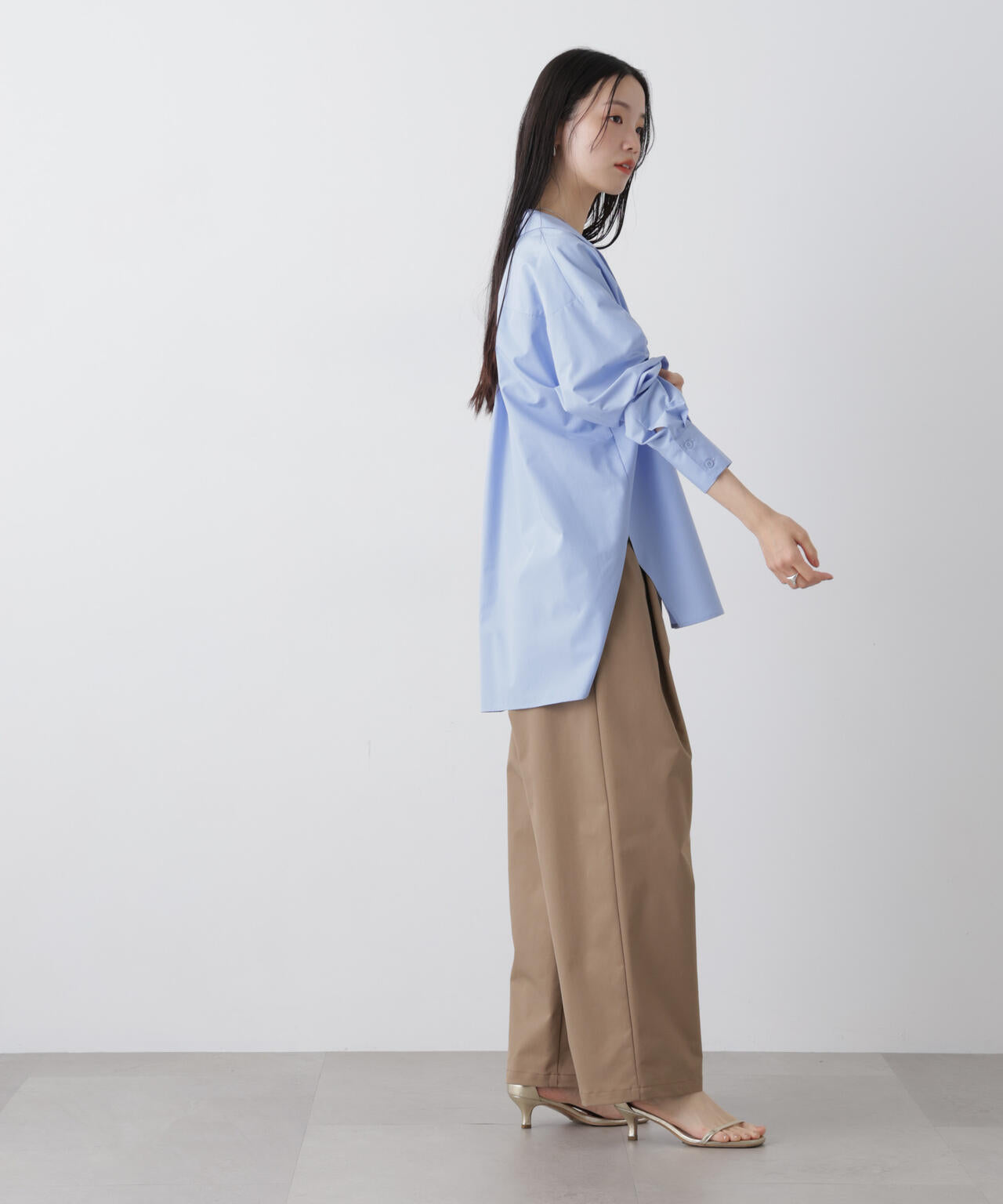 ツイルストレッチワンタックパンツ