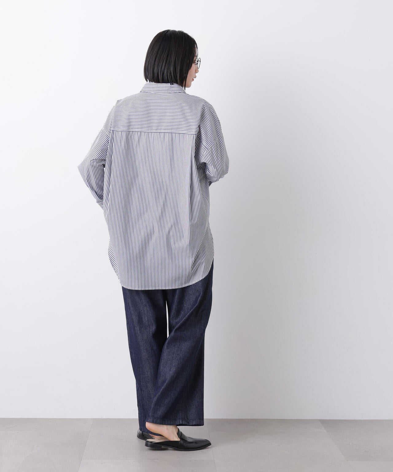 ウエストドロストワイドデニムパンツ