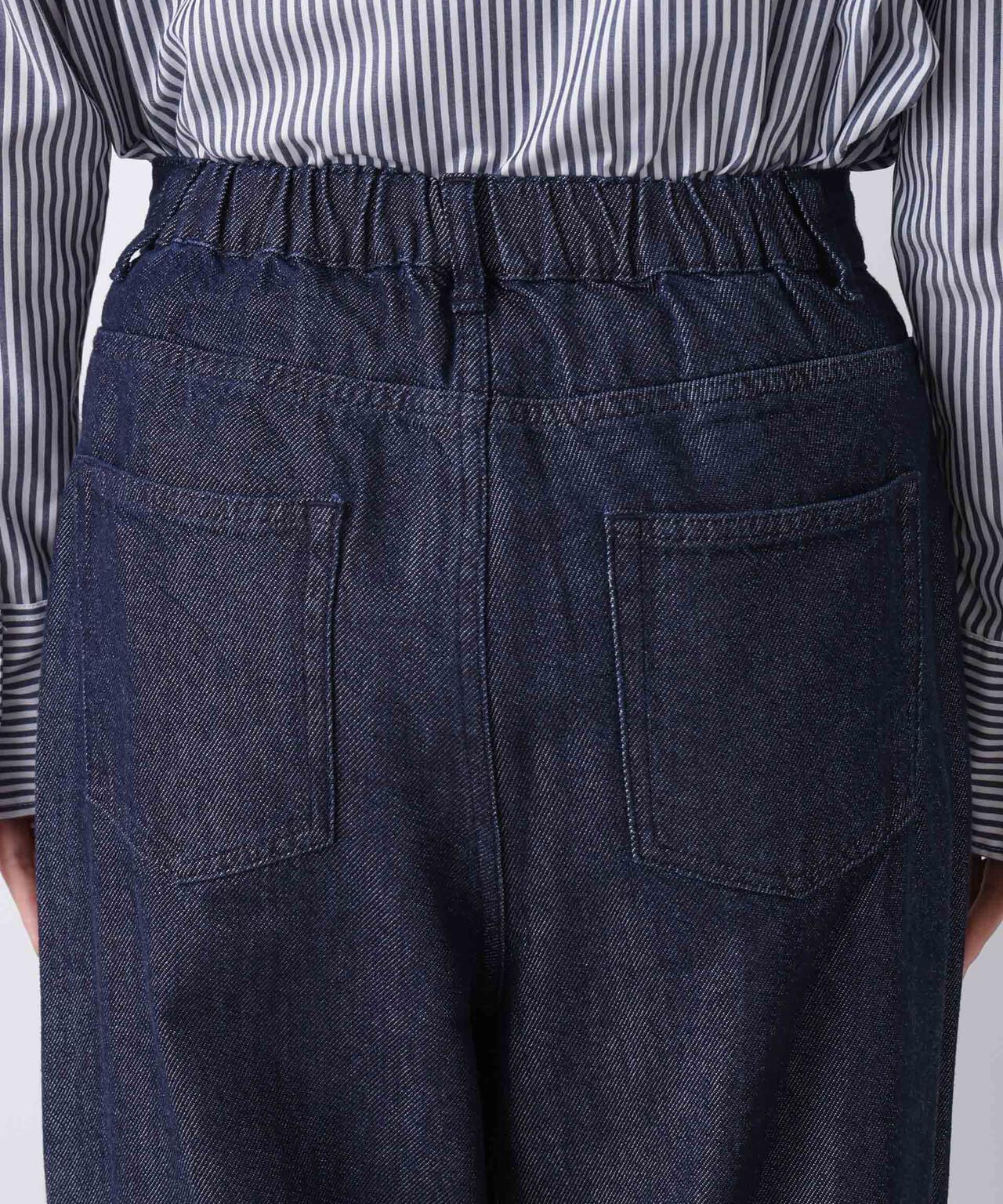 ウエストドロストワイドデニムパンツ