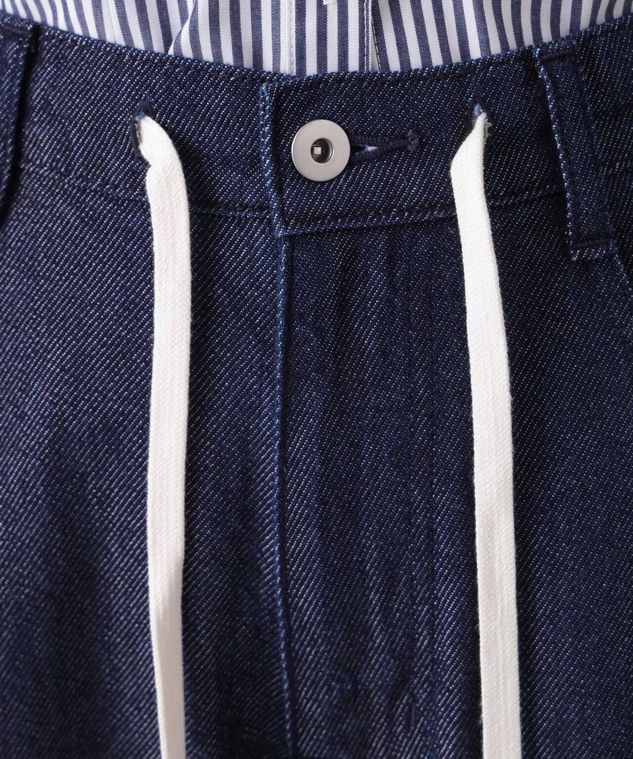 ウエストドロストワイドデニムパンツ