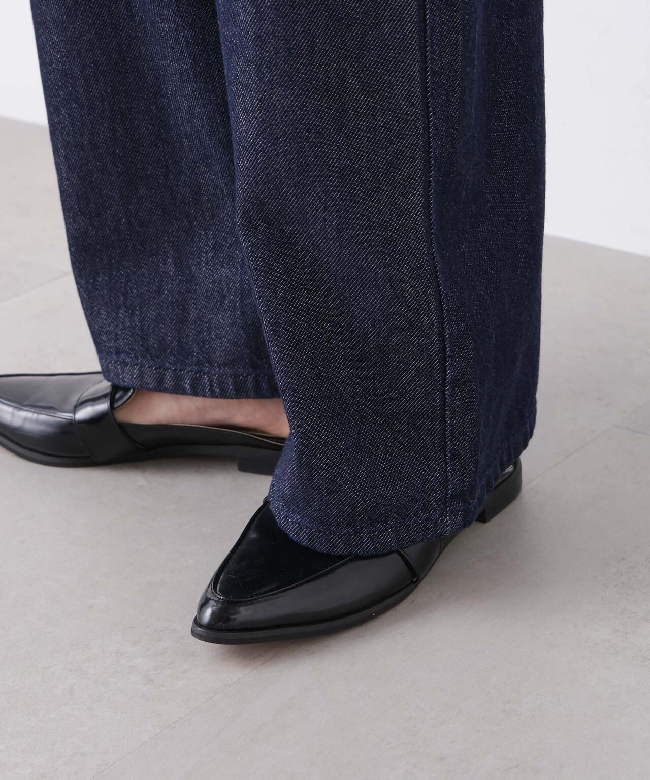 ウエストドロストワイドデニムパンツ