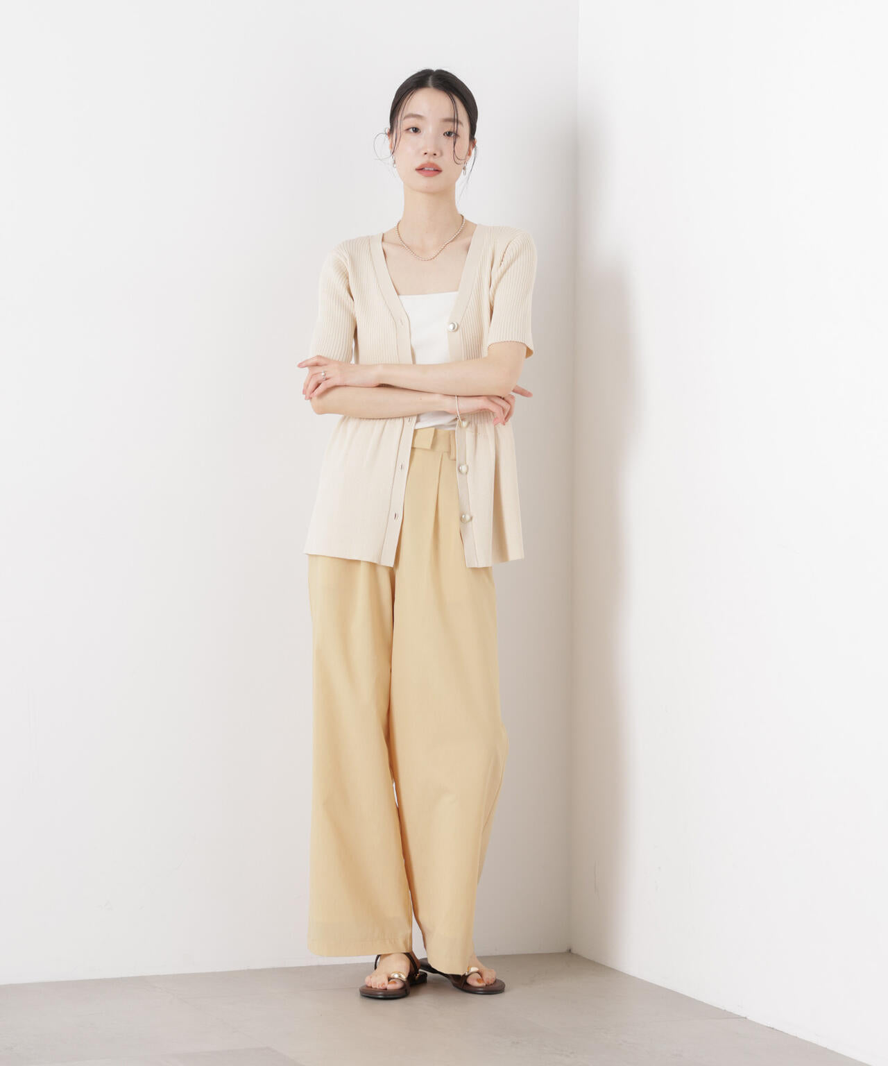 ソフトシアーツータックワイドパンツ(セットアップ可)