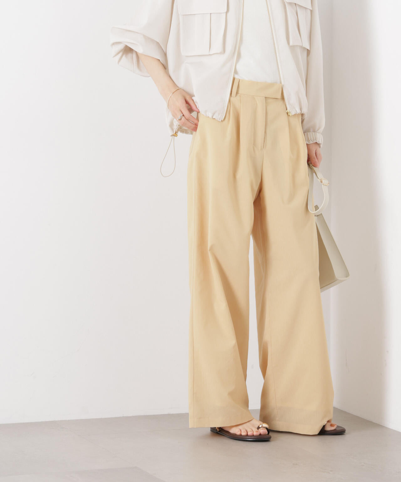ソフトシアーツータックワイドパンツ(セットアップ可)