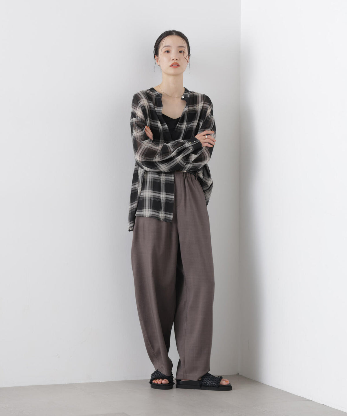 カーブシルエットイージーパンツ(セットアップ可)