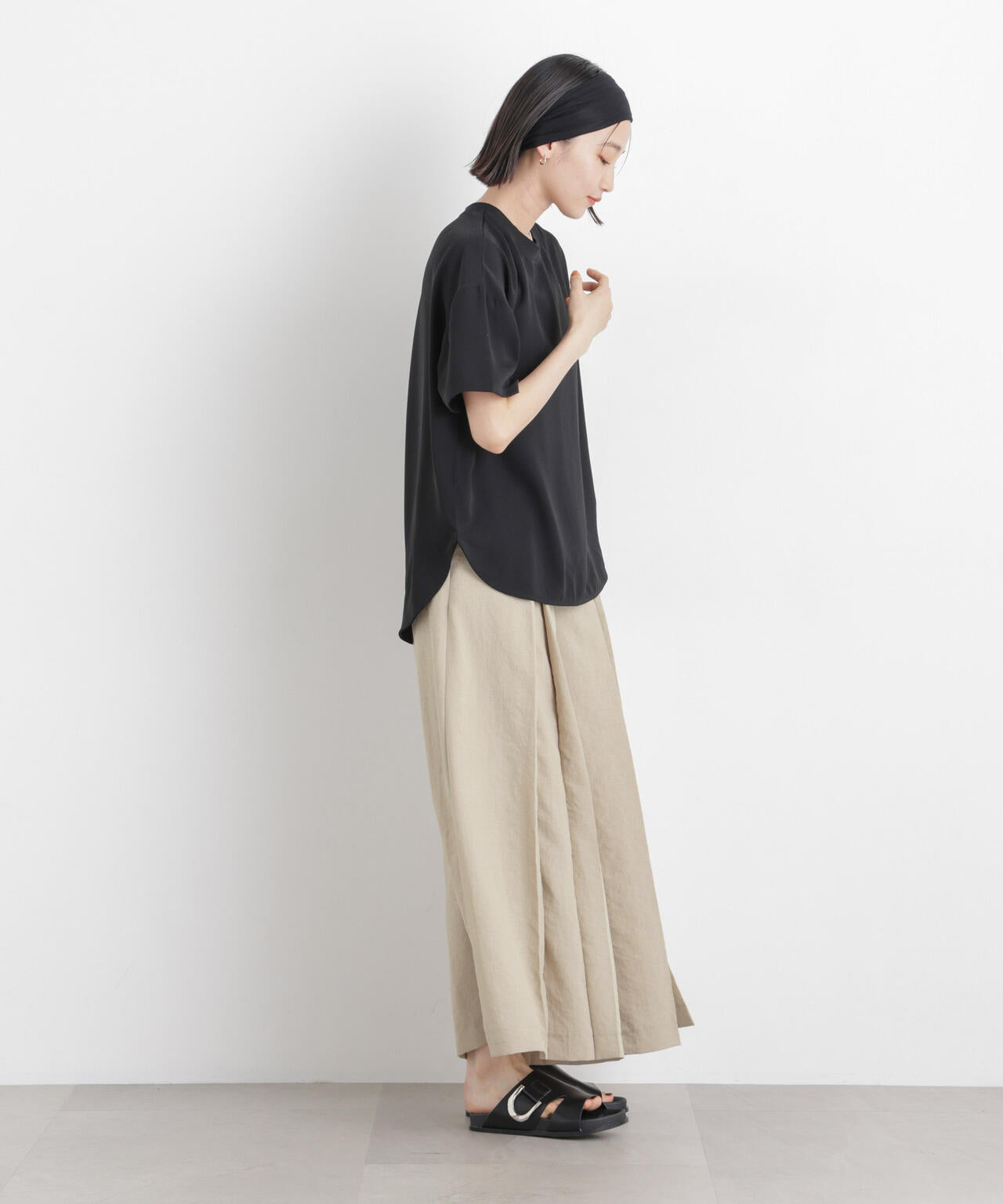 タンブラーブッチャーボックスプリーツワイドパンツ(セットアップ可)