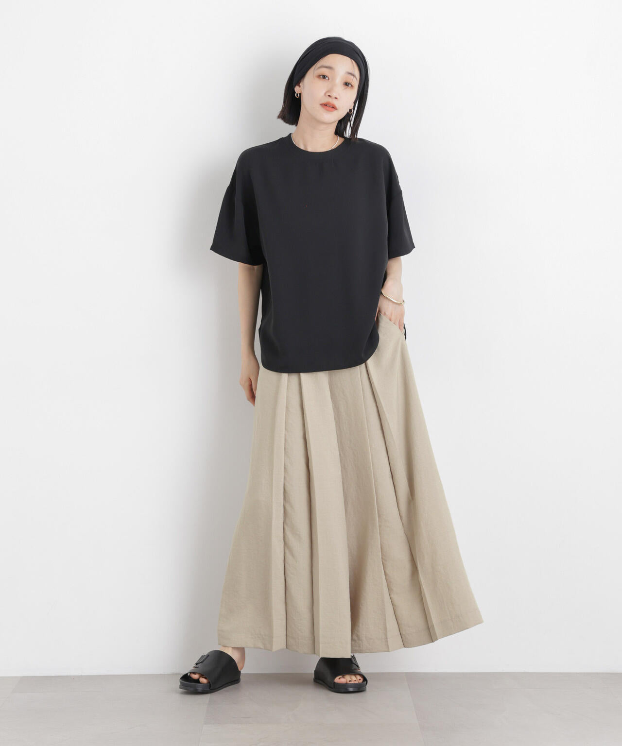 タンブラーブッチャーボックスプリーツワイドパンツ(セットアップ可)