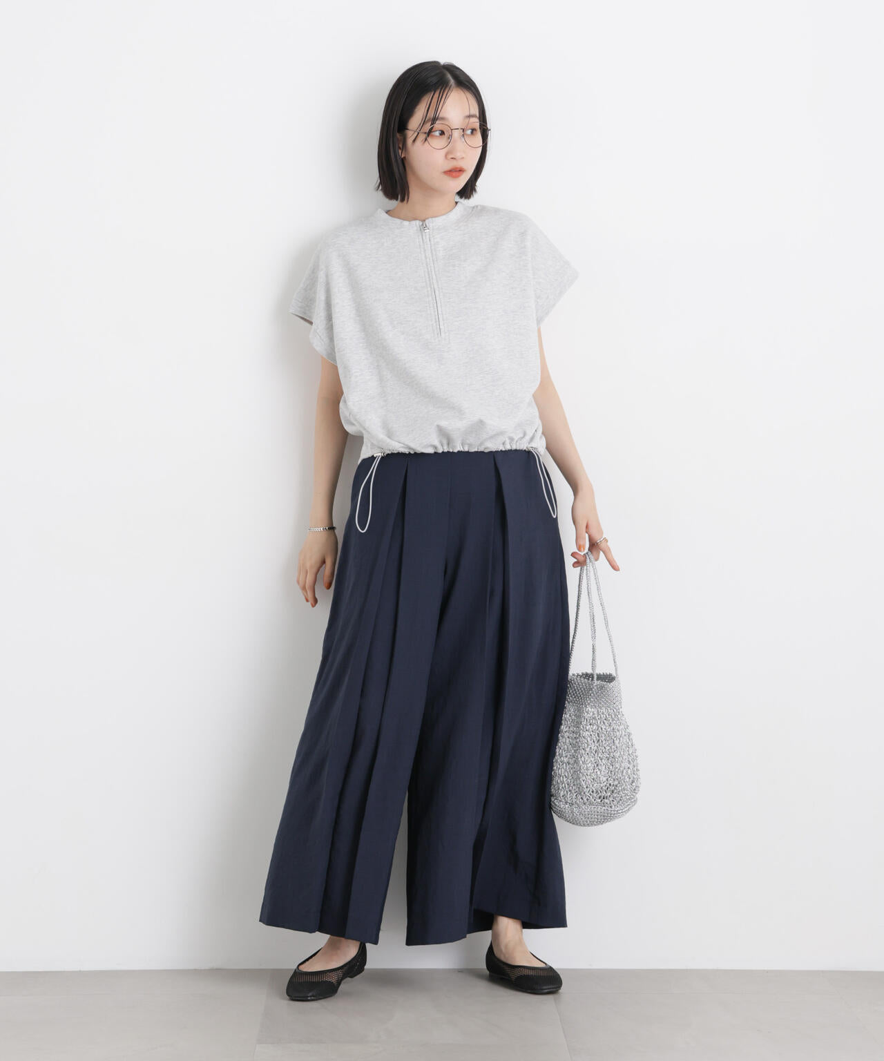 タンブラーブッチャーボックスプリーツワイドパンツ(セットアップ可)